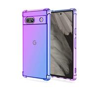 GOKEN Cover per Google Pixel 7a, Silicone TPU a Gradiente Colori Custodia, Soft Rubber Protettiva Case, Antiurto Antiscivolo Protezione Shell, Viola/Blu