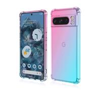 GOKEN Cover per Google Pixel 8 PRO, Silicone TPU a Gradiente Colori Custodia, Soft Rubber Protettiva Case, Antiurto Antiscivolo Protezione Shell, Rosa/Verde