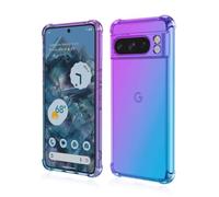 GOKEN Cover per Google Pixel 8 PRO, Silicone TPU a Gradiente Colori Custodia, Soft Rubber Protettiva Case, Antiurto Antiscivolo Protezione Shell, Viola/Blu