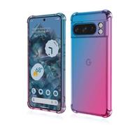GOKEN Cover per Google Pixel 8 PRO, Silicone TPU a Gradiente Colori Custodia, Soft Rubber Protettiva Case, Antiurto Antiscivolo Protezione Shell, Blu/Rosa