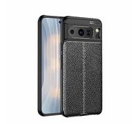 GOKEN Cover per Google Pixel 8 PRO, Silicone TPU Custodia, Design in Pelle (Non Pelle), Soft Rubber Protettiva Case, Antiurto Antiscivolo Protezione Shell, Nero