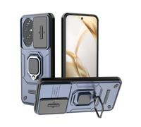 GOKEN Cover per Honor 200, Armor Custodia in Silicone Morbido e PC Rigido Antiurto, con Anello Rotante 360° e Protezione Scivolo per Lente, Case - Blu