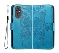 GOKEN Cover per Honor 200, Custodia Flip PU Pelle TPU Portafoglio Custodie con Stand & Carte Slot & Disegni Rilievo, Chiusura Magnetica Telefono Case -Blu