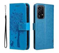 GOKEN Cover per Honor 200 Lite, Custodia Flip TPU/PU Portafoglio Pelle con Stand/Carte Slot, Chiusura Magnetica Goffrata con Motivo Telefono Case Custodie, Blu