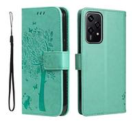 GOKEN Cover per Honor 200 Lite, Custodia Flip TPU/PU Portafoglio Pelle con Stand/Carte Slot, Chiusura Magnetica Goffrata con Motivo Telefono Case Custodie, Verde