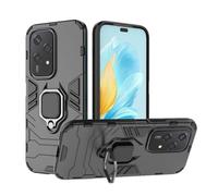 GOKEN Cover per Honor 200 Lite, TPU/PC Dual Layer Hybrid Armor Custodia con Supporto Magnetico Auto, Silicone Cover con 360° Girevole Anello,Antiurto Protezione Shell, Nero