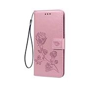 GOKEN Cover per Honor 70 Lite/Honor X6 / Honor X8 5G, Custodia Flip TPU/PU Portafoglio Pelle con Stand/Carte Slot, Chiusura Magnetica 3D Rosa Telefono Case Custodie, Oro Rosa