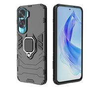 GOKEN Cover per Honor 90 Lite, TPU/PC Dual Layer Hybrid Armor Custodia con Supporto Magnetico Auto, Silicone Cover con 360° Girevole Anello,Antiurto Protezione Shell, Nero