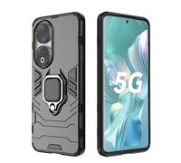 GOKEN Cover per Honor 90, TPU/PC Dual Layer Hybrid Armor Custodia con Supporto Magnetico Auto, Silicone Cover con 360° Girevole Anello,Antiurto Protezione Shell, Nero
