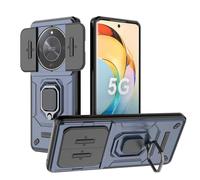 GOKEN Cover per Honor Magic 6 Lite 5G / Honor X9b, Armor Custodia in Silicone Morbido e PC Rigido Antiurto, con Anello Rotante 360° e Protezione Scivolo per Lente, Case - Blu