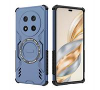 GOKEN Cover per Honor Magic 7 Lite/Honor X9c, Custodia Armor, Antiurto in con Bumper Silicone & Retro in PC, Anello Magnetico Integrato - Blu