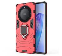 GOKEN Cover per Honor X9a / Magic5 Lite 5G (Magic 5 Lite 5G), TPU/PC Hybrid Armor Custodia con Supporto Magnetico Auto, Silicone Cover con 360° Girevole Anello，Antiurto Protezione Shell, Rosso