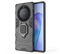 GOKEN Cover per Honor X9a / Magic5 Lite 5G (Magic 5 Lite 5G), TPU/PC Hybrid Armor Custodia con Supporto Magnetico Auto, Silicone Cover con 360° Girevole Anello,Antiurto Protezione Shell, Nero