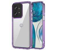 GOKEN Cover per Motorola Edge 40 Neo - Trasparente Custodia con Bordo in Silicone TPU Morbido, Schiena in PC Rigido, Resistente, Antiurto - Case -Bordo viola