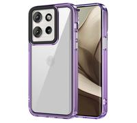 GOKEN Cover per Motorola Edge 50 5G - Trasparente Custodia con Bordo in Silicone TPU Morbido, Schiena in PC Rigido, Resistente, Antiurto - Case -Bordo viola