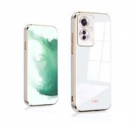 GOKEN Cover per Oppo Reno 11F 5G, TPU Silicone Galvanotecnica Phnom Penh Custodia, Soft Rubber Protettiva Case, Antiurto Antiscivolo Protezione Shell, Bianca