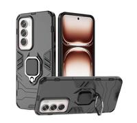GOKEN Cover per Oppo Reno 12 5G, TPU/PC Dual Layer Hybrid Armor Custodia con Supporto Magnetico Auto, Silicone Cover con 360° Girevole Anello，Antiurto Protezione Shell, Nero