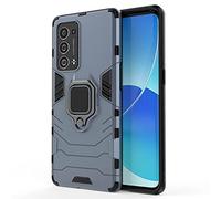 GOKEN Cover per Oppo Reno 6 PRO 5G (Oppo Reno6 PRO 5G), TPU/PC Dual Layer Hybrid Armor Custodia con Supporto Magnetico Auto, Silicone Cover con 360° Girevole Anello，Antiurto Protezione Shell, Blu