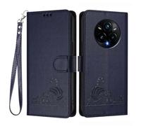 GOKEN Cover per Realme 14 Pro Plus 5G, Custodia Libro in Pelle Sintetica, Flip Magnetica, Portafoglio, Supporto Pieghevole Antiurto, Case -Blu