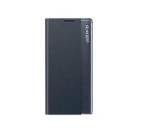 GOKEN Cover per Samsung Galaxy S21 Fe 5G, Smart Specchio View Flip PU Leather Case, Premio Custodia Cellulare con Una Schermo Finestra, Folio Case con Supporto Pieghevole, Blu Reale