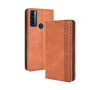 GOKEN Cover per TCL 20 SE, Custodia Folio in Pelle Flip Wallet Libro Case con Portafoglio, Premium PU/TPU Magnetica Cover con Supporto di Stand/Carte Slot (Marrone)