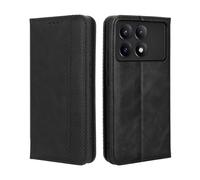GOKEN Cover per Xiaomi Poco X6 PRO, Custodia Folio in Pelle Flip Wallet Libro Case con Portafoglio, Premium PU/TPU Magnetica Cover con Supporto di Stand/Carte Slot (Nero)
