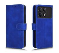 GOKEN Cover per Xiaomi Poco X6 PRO, Custodia Folio in Pelle Flip Wallet Libro Case con Portafoglio, Premium PU/TPU Magnetica Cover con Supporto di Stand/Carte Slot Blu