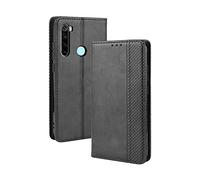 GOKEN Cover per Xiaomi Redmi Note 8 2021, Custodia Folio in Pelle Flip Wallet Libro Case con Portafoglio, Premium PU/TPU Magnetica Cover con Supporto di Stand/Carte Slot (Nero)