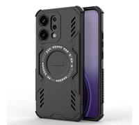 GOKEN Custodia per Oppo Reno14 Pro 5G, in silicone flessibile resistente con anello magnetico, bumper in TPU antiurto e pannello posteriore in PC, colore nero