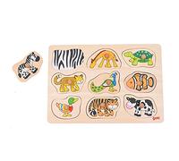 Goki - Puzzle Puzzle Drevená vkládačka Zvieratá - 1-39 Pezzi