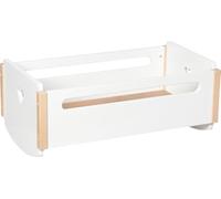 goki 51432 - Culla per bambole a forma di cuore, 52,2 x 30,3 x 22 cm, colore: Bianco & Naturale