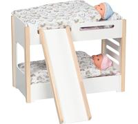 goki 51451 - Letto a Castello con Scivolo - Letto Stabile in Legno per Due Bambole