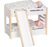goki 51451 - Letto a Castello con Scivolo - Letto Stabile in Legno per Due Bambole