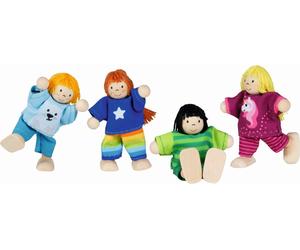 Goki 51499 Boys and Girls Gang Flexible Dolls Baby, Multicoloured