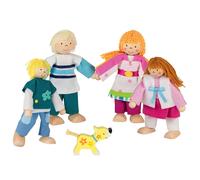 GOKI Pupazzi Famiglia 51582 in legno altezza 10-12 cm set da 5 pezzi
