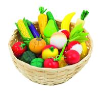Goki 51660 Fruit and Vegetables in Basket, Mixed