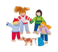 GOKI 51863 Flexible Puppets Camping Familiy, Multicolor