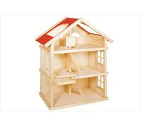 Goki- Casa delle Bambole in Legno, Colore Beige/Rosso, 51957
