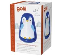 goki 53782 Carillon Buonanotte, Legno e Metallo, Piccolo Pinguino con Melodia La-Le-Lu, Aiuto per Il Sonno per Neonati e Bambini, Facile da caricare, dalla Nascita, Blu