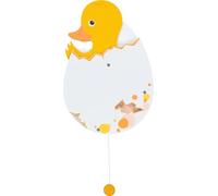 goki 53783 - Statuetta a forma di zampello Chi scivola perché da? Anatra Emmi in legno, classico per bambini, simpatico motivo a schiusa con figura mobile e cordino, 21 cm x 16 cm x 3 cm, a partire