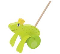 Goki 54938 Frog King Push-Along Toy, Green