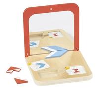 goki 56296 Gioco Simmetria Spiegelmagie - Gioco in legno con scatola a specchio, 26 pezzi e 21 carte double face, 15,9 x 15,9 x 2 cm, dai 4 anni in su