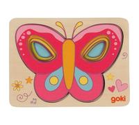 goki 57305 - Puzzle a Strati Farfalla - Puzzle a 5 Strati per Bambini in Legno