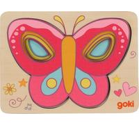 goki 57305 - Puzzle a Strati Farfalla - Puzzle a 5 Strati per Bambini in Legno