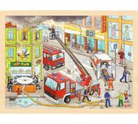 Goki - Goki Houten Legpuzzel Brandbestrijding 96st. NUOVO