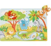 goki 57398 - Puzzle sonoro animali africani in legno, 30 x 21 x 3,4 cm, 6 pezzi