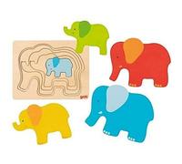 Goki 57450 Elephant Puzzles, Multi-Coloured (Multi-Coloured)