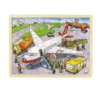 Goki 57544 Puzzle, at The Airport, Multicolor