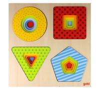 GOKI 57705 Layer Puzzle Geometrical Shapes, Multicoloured