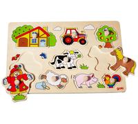 Goki 57995 Farm Vi, Lift-Out Puzzle, Multicolor